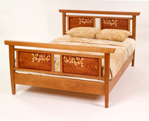 Cherry bed with crabapple motif